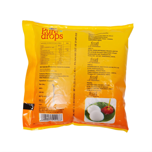 VVD Pure Drops Cold Pressed Gingelly Oil - VVD & Sons Pvt. Ltd.