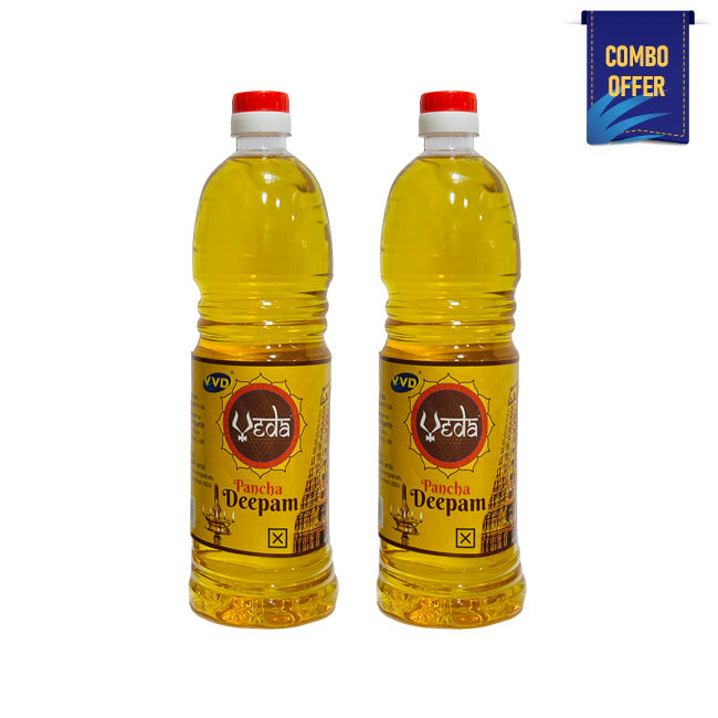 Buy Two bottles combo of Veda Pancha Deepam oil for lamp
