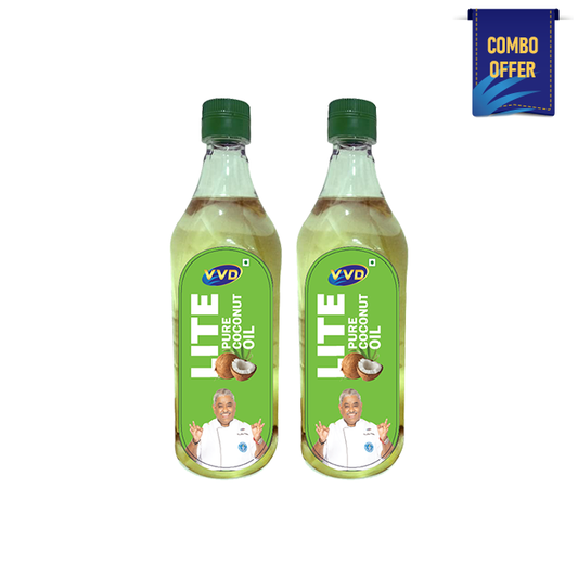 VVD Lite Coconut Oil - 1L Bottle (Pack of 2)