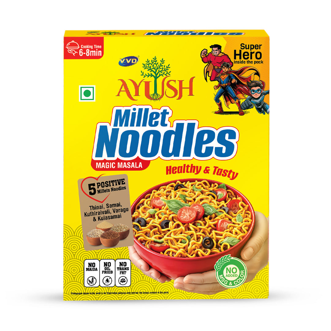 VVD Millet Noodles Magic Masala | No Maida Noodles | 94% Multi Millet Blend