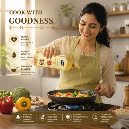 VVD Cold Pressed Groundnut Oil 750ml | Pure, Unrefined & Naturally Filtered - VVD & Sons Pvt. Ltd.
