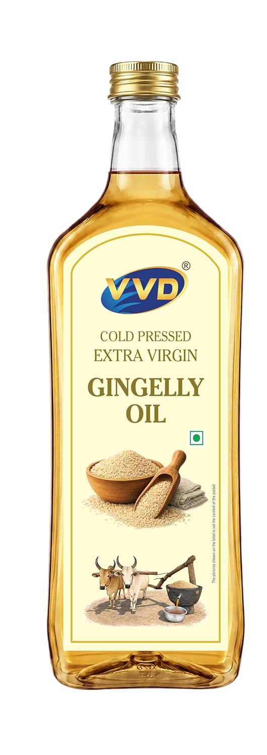 VVD Gold Cold Pressed Gingelly Oil 750 ML | 100% Pure Unrefined Sesame Oil | Naturally Filtered | Rich Aroma & Authentic Taste | Traditional Cooking & Everyday Use - VVD & Sons Pvt. Ltd.
