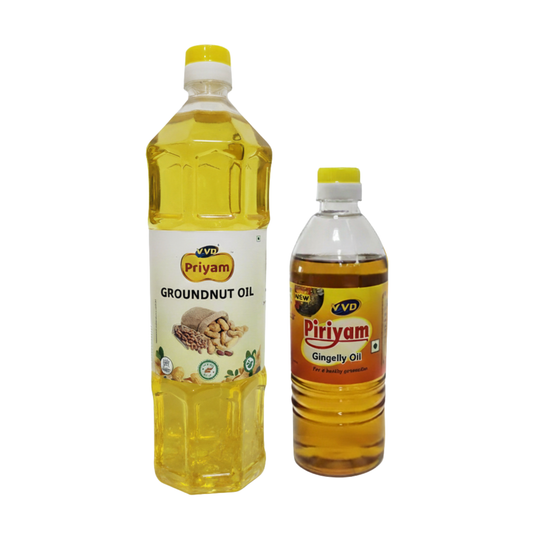 Buy Groundnut Oil Bottle (1000ml) + Gingelly Oil (1000ml) - VVD & Sons Pvt. Ltd.