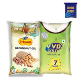 VVD Gold Pure Coconut Oil - Pouch 1000ml + VVD Priyam Groundnut Oil - Pouch 1000ml - VVD & Sons Pvt. Ltd.